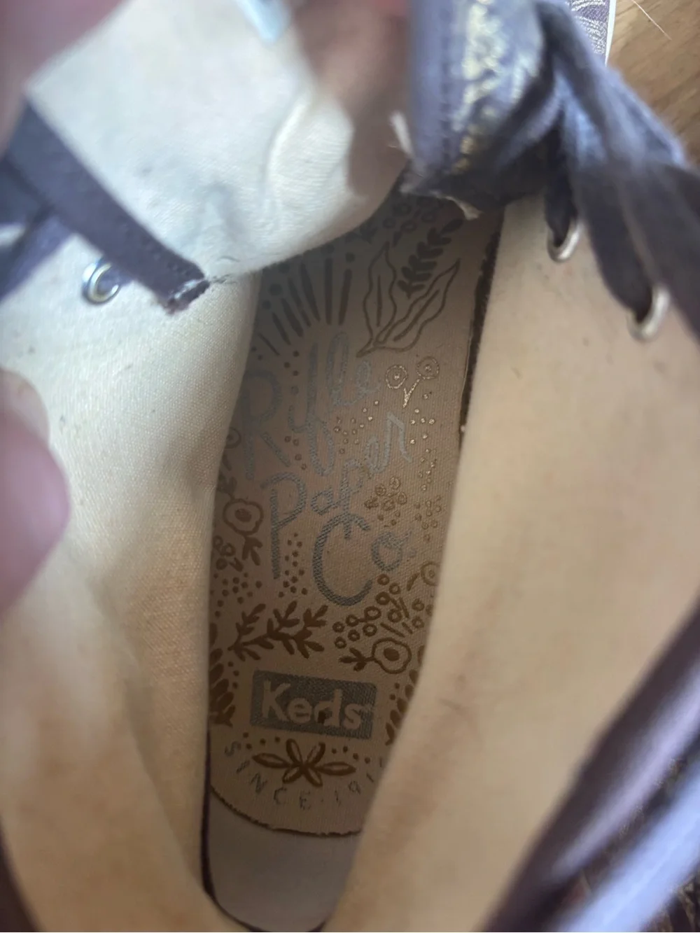 Keds x Rifle Paper Women's High-Top Floral Canvas Sneakers - Grey and Gold